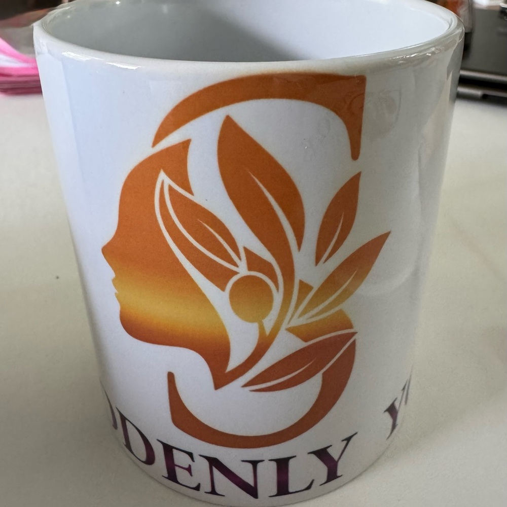 White Mug with Gold Design